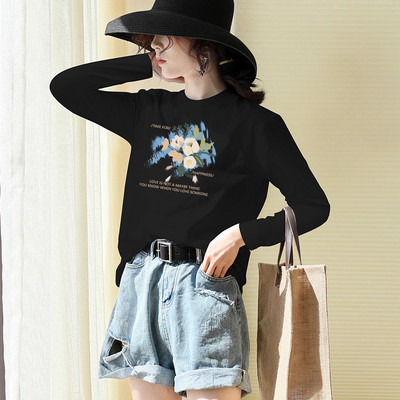 Ежедневна блуза с дълъг ръкав и надпис за жени