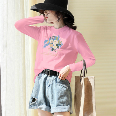 Ежедневна блуза с дълъг ръкав и надпис за жени