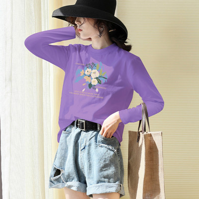 Ежедневна блуза с дълъг ръкав и надпис за жени