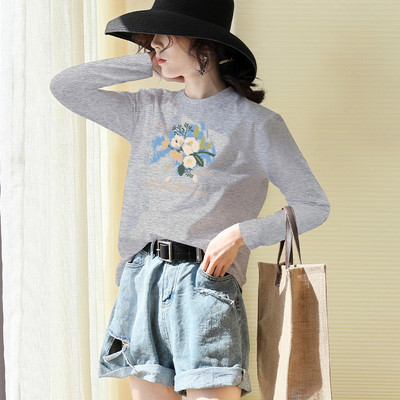 Ежедневна блуза с дълъг ръкав и надпис за жени