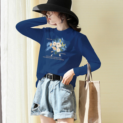 Ежедневна блуза с дълъг ръкав и надпис за жени