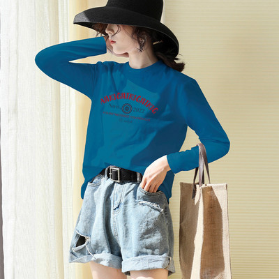 Ежедневна блуза с дълъг ръкав и надпис за жени