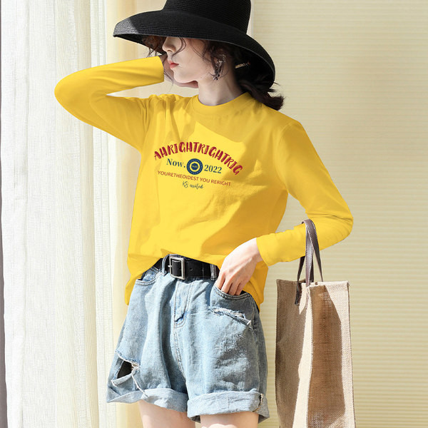 Ежедневна блуза с дълъг ръкав и надпис за жени