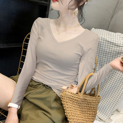 Bluza de dama de zi cu zi cu decolteu ascutit - mai multe culori