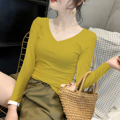 Bluza de dama de zi cu zi cu decolteu ascutit - mai multe culori