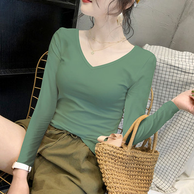 Bluza de dama de zi cu zi cu decolteu ascutit - mai multe culori