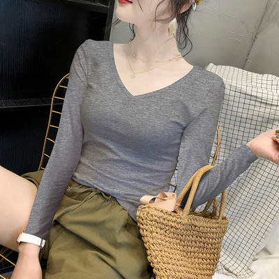 Bluza de dama de zi cu zi cu decolteu ascutit - mai multe culori