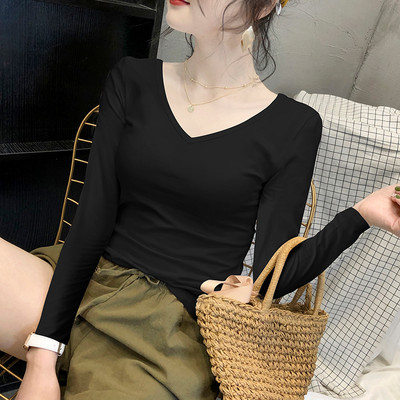 Bluza de dama de zi cu zi cu decolteu ascutit - mai multe culori