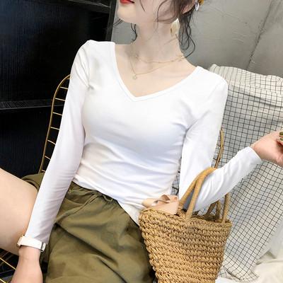 Bluza de dama de zi cu zi cu decolteu ascutit - mai multe culori