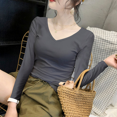 Bluza de dama de zi cu zi cu decolteu ascutit - mai multe culori