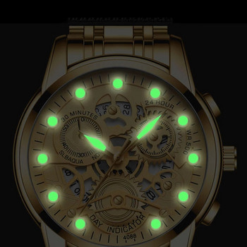 Ρολόι Men Skeleton Automatic quartz Ρολόι Gold Skeleton Vintage Man Ρολόγια ανδρικά