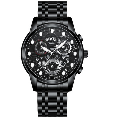 Laikrodis Men Skeleton Automatinis kvarcinis Laikrodis Gold Skeleton Vintage Man Watchwrist vyriški laikrodžiai
