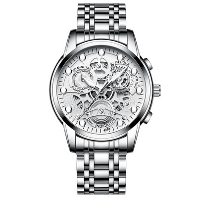 Laikrodis Men Skeleton Automatinis kvarcinis Laikrodis Gold Skeleton Vintage Man Watchwrist vyriški laikrodžiai