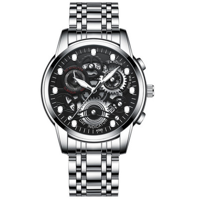 Laikrodis Men Skeleton Automatinis kvarcinis Laikrodis Gold Skeleton Vintage Man Watchwrist vyriški laikrodžiai
