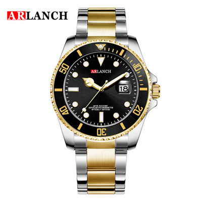 ARLANCH Hot Sell Muški sat od kvarcnog čelika Luminous Date Analog Casual Sport Watch Poslovni vodootporni sat Muški Relogio Masculino