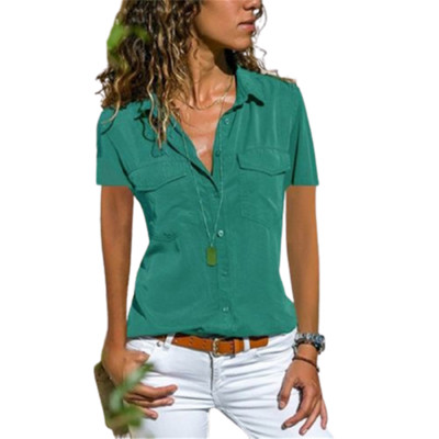 Jesenska ženska uredska bluza s džepovima, velike veličine s reverima, tanka košulja s dugim rukavima, ženske crno-ružičaste majice S-5XL