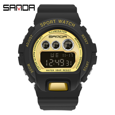 SANDA Fashion Ceas Sport simplu Ceasuri Militare Bărbați Ceas Deșteptător Ceas Digital Impermeabil Rezistent la Ms reloj hombre