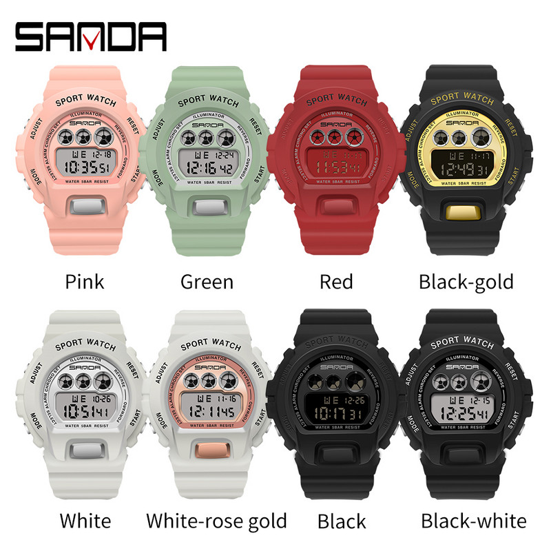 SANDA Fashion Ceas Sport simplu Ceasuri Militare Bărbați Ceas Deșteptător Ceas Digital Impermeabil Rezistent la Ms reloj hombre