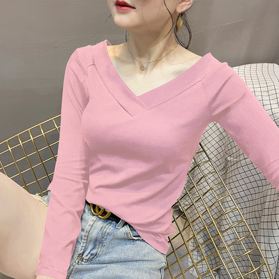 Ženska ležerna bluza čistog kroja i dugih rukava