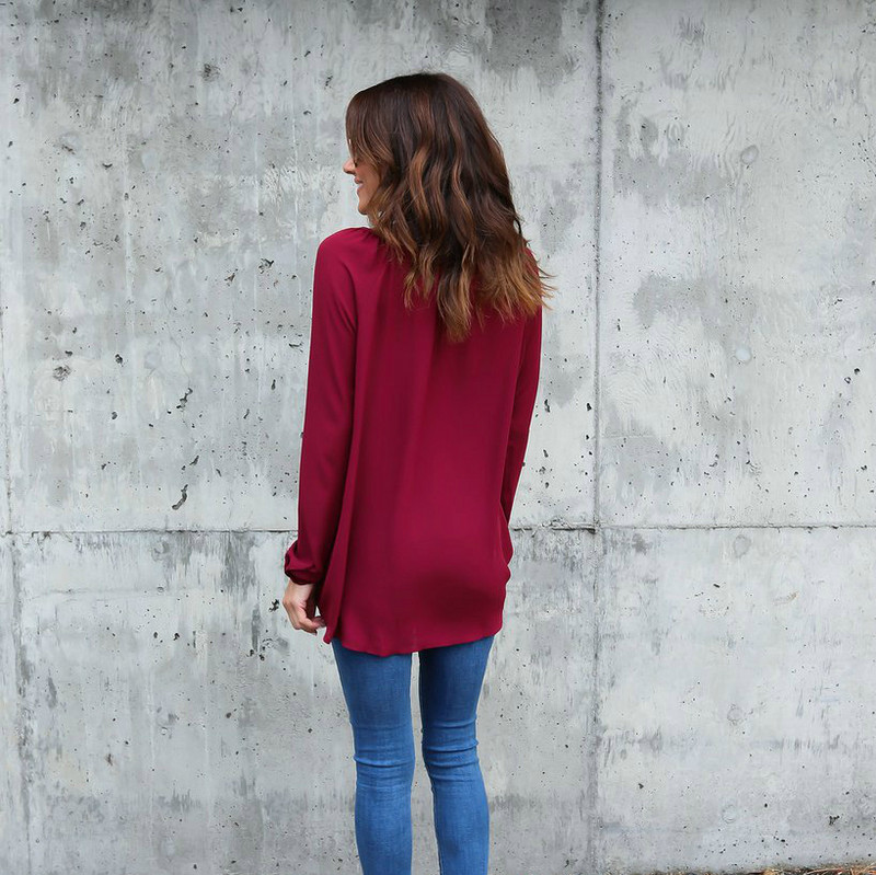 S-5XL košulja, bluza, ženska košulja s V-izrezom i dugim rukavima, jesenska uredska dama, osnovna bijela crna šifonska bluza, majice veće veličine