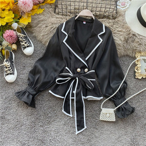 Ženska bluza košulja 2020. Francuski vintage sako s mašnom Šifonske košulje OL Uredska moda Uzak struk Dizajn s volanima Camisas Blusa muje