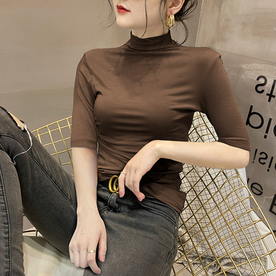 Ежедневна блуза с поло яка и 3/4 ръкав за жени