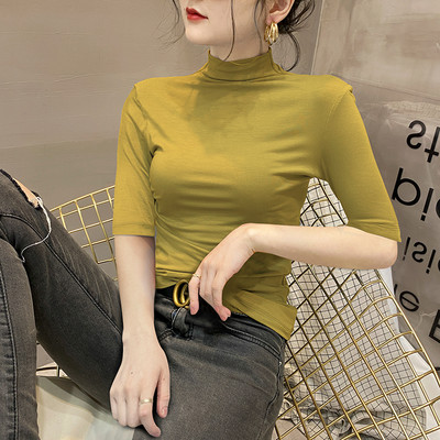 Ежедневна блуза с поло яка и 3/4 ръкав за жени