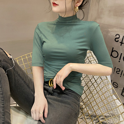 Ежедневна блуза с поло яка и 3/4 ръкав за жени