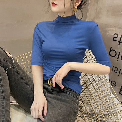 Ежедневна блуза с поло яка и 3/4 ръкав за жени