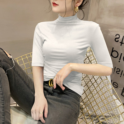 Ежедневна блуза с поло яка и 3/4 ръкав за жени