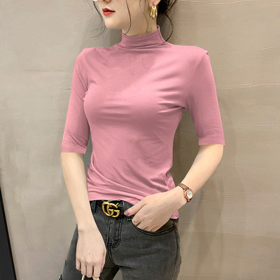 Ежедневна блуза с поло яка и 3/4 ръкав за жени