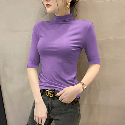 Ежедневна блуза с поло яка и 3/4 ръкав за жени