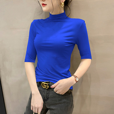 Ежедневна блуза с поло яка и 3/4 ръкав за жени