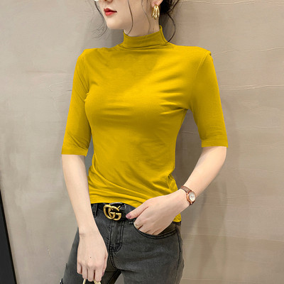 Ежедневна блуза с поло яка и 3/4 ръкав за жени