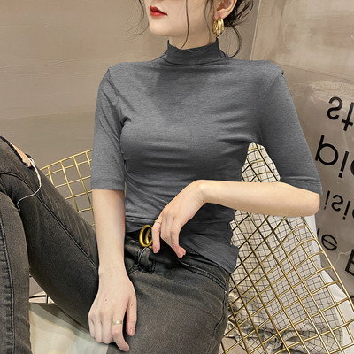 Ежедневна блуза с поло яка и 3/4 ръкав за жени