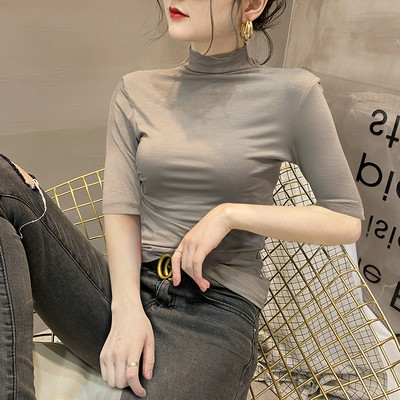 Ежедневна блуза с поло яка и 3/4 ръкав за жени