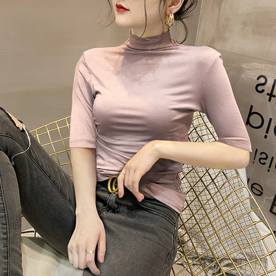 Ежедневна блуза с поло яка и 3/4 ръкав за жени