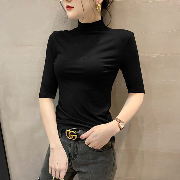 Ежедневна блуза с поло яка и 3/4 ръкав за жени