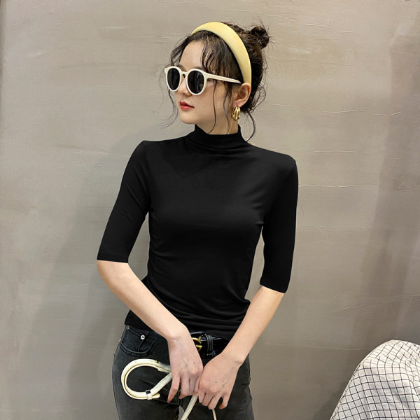 Ежедневна блуза с поло яка и 3/4 ръкав за жени