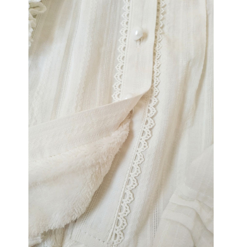 Slatka Lolita košulja Peter Pan ovratnik, bluza s runom dugih rukava za žene