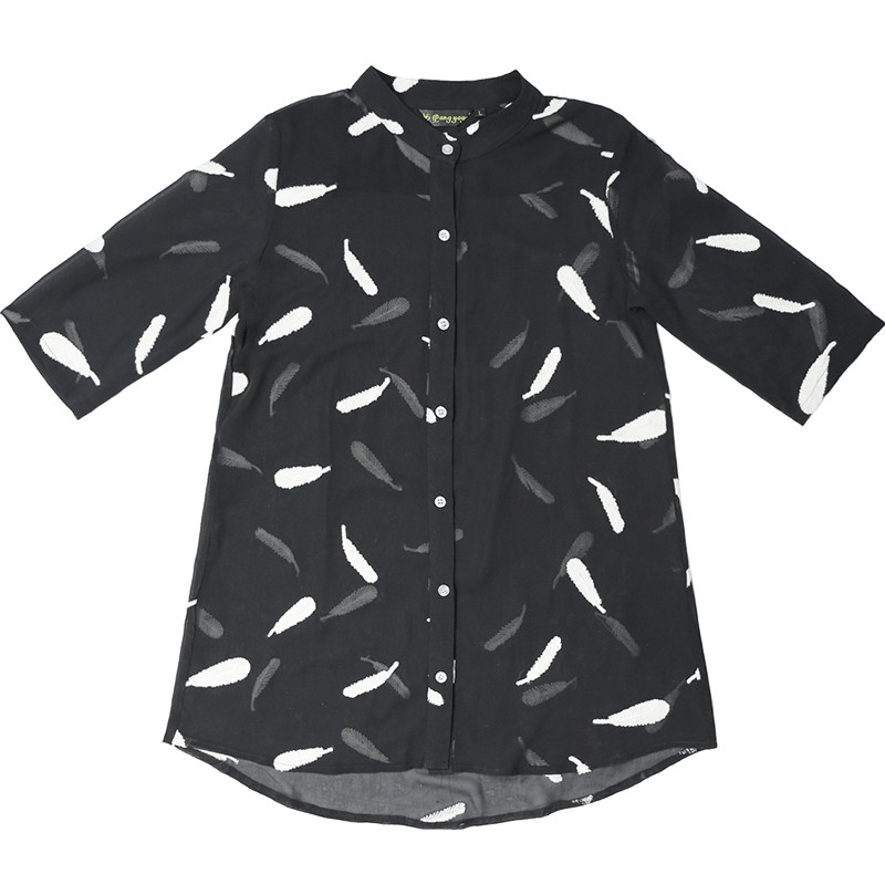 Moteriška palaidinė 2020 m. didelio dydžio moteriški marškiniai Šifoniniai moteriški viršutiniai drabužiai ilgomis rankovėmis Vasaros stiliaus siuvinėti drabužiai