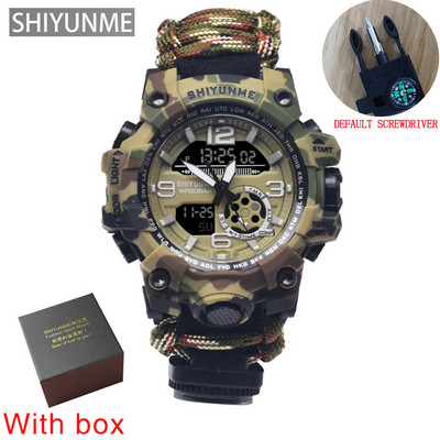 SHIYUNME katonai digitális karóra férfi vízálló kültéri sport férfi karórák iránytű elektronikus kronográf relogio masculino