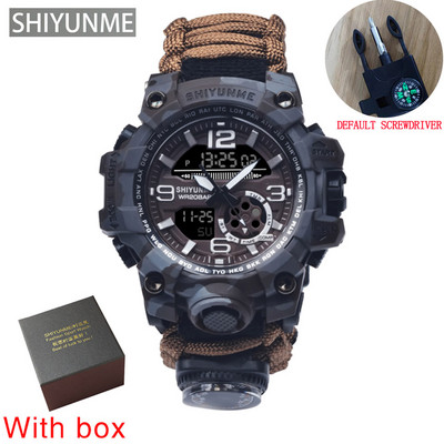 SHIYUNME katonai digitális karóra férfi vízálló kültéri sport férfi karórák iránytű elektronikus kronográf relogio masculino