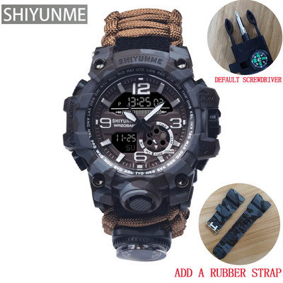 SHIYUNME katonai digitális karóra férfi vízálló kültéri sport férfi karórák iránytű elektronikus kronográf relogio masculino