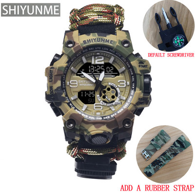 SHIYUNME katonai digitális karóra férfi vízálló kültéri sport férfi karórák iránytű elektronikus kronográf relogio masculino