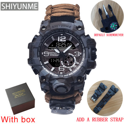 SHIYUNME katonai digitális karóra férfi vízálló kültéri sport férfi karórák iránytű elektronikus kronográf relogio masculino