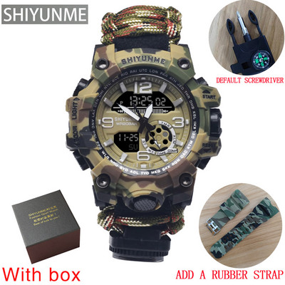 SHIYUNME katonai digitális karóra férfi vízálló kültéri sport férfi karórák iránytű elektronikus kronográf relogio masculino