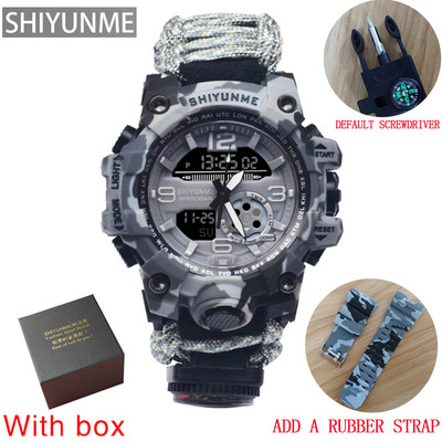 SHIYUNME katonai digitális karóra férfi vízálló kültéri sport férfi karórák iránytű elektronikus kronográf relogio masculino