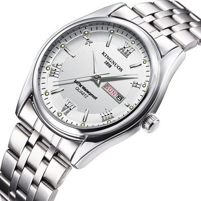 Relogio Masculino, brand de lux, din oțel inoxidabil, cu afișaj analogic, dată, săptămâna, impermeabil, pentru bărbați, cu quartz, ceasuri de mână pentru afaceri pentru bărbați