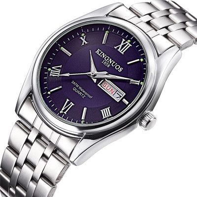 Relogio Masculino, brand de lux, din oțel inoxidabil, cu afișaj analogic, dată, săptămâna, impermeabil, pentru bărbați, cu quartz, ceasuri de mână pentru afaceri pentru bărbați